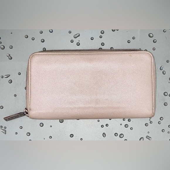 Chanel White / Light Gray Caviar Leather Zipper Wallet - Picture 2 of 9